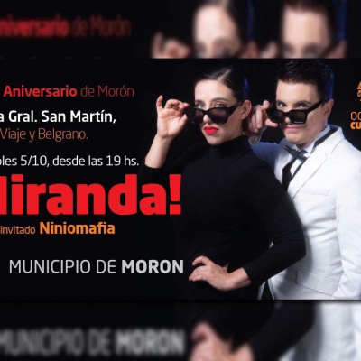Morón celebra sus 237 años con un show de Miranda! en la Plaza San Martín